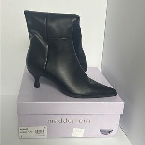 Madden Girl Sleek Black Heeled Boots